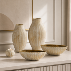Karaca Novara Decorative Vase 33 cm - Textured Ceramic, 8683650330912