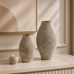Alternative view of Karaca Novara Decorative Vase 44.5 cm - Textured Ceramic, 8683650330905