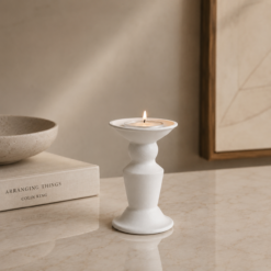 Karaca Stone Candle Holder 18.7 cm - White, 8683650383338