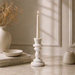 Karaca Stone Candle Holder 15 cm - White, 8683650383369