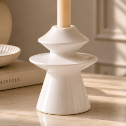 Alternative view of Karaca Stone Candle Holder 14.7 cm - White, 8683650383352