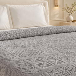 Alternative view of Karaca Home Blair Double Embossed Blanket 200 × 220 cm – Grey, 200.22.05.0304