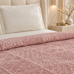 Alternative view of Karaca Home Blair Double Embossed Blanket 160 x 220 cm – Powder Pink, 200.22.05.0308