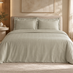 Karaca Home Royale Cotton & Lyocell Double Duvet Cover Set 200 × 220 cm – Sage, 8680214391440