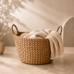Karaca Home Lora Boho Style Wicker Oval Basket 35 cm, 300.21.02.0122