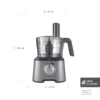 Karaca Mastermaid Power Multifunctional 10 in 1 Food Processor 2000W, Galaxy Grey, 8697918880828 11 8697918880828 91