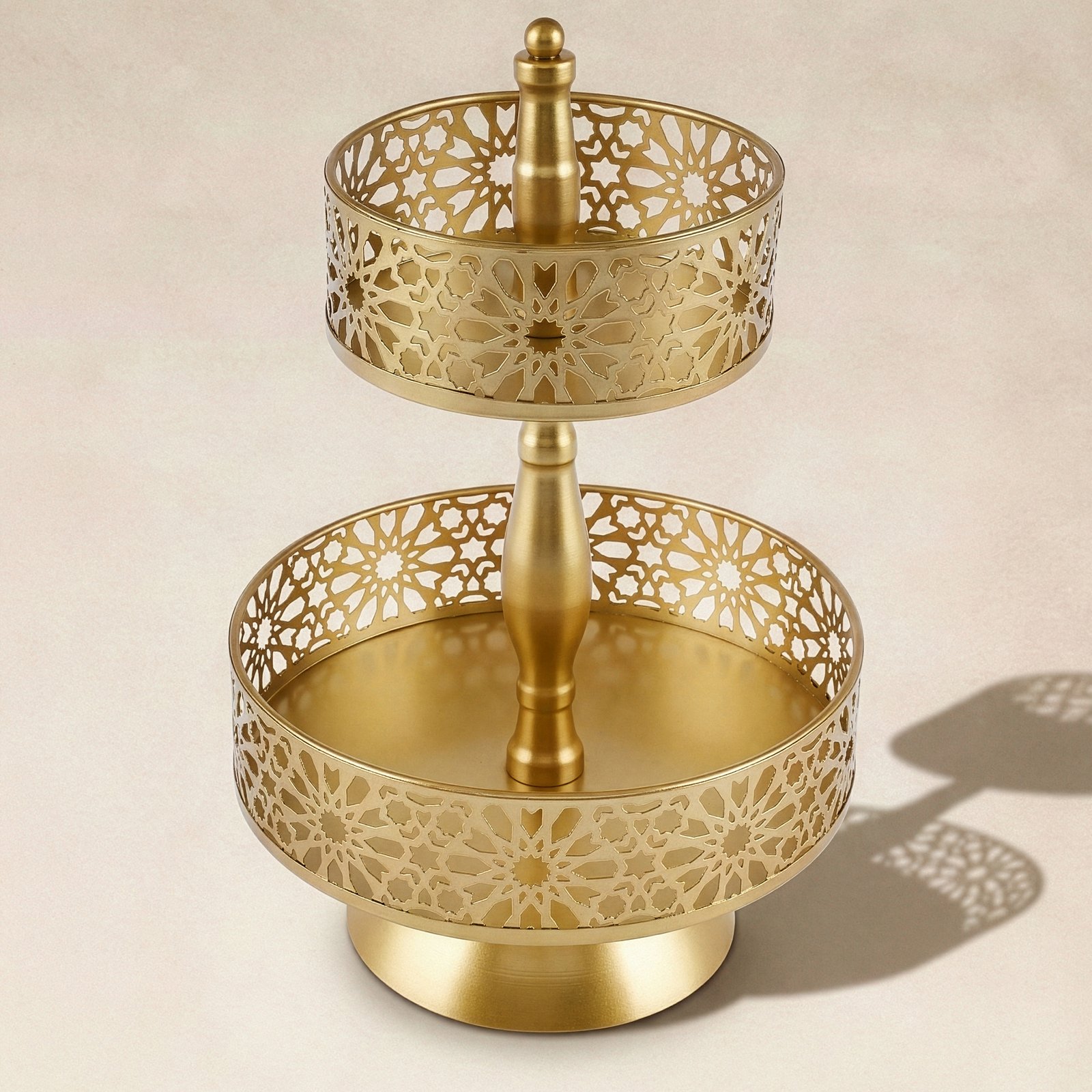 Karaca Home?Sema Two-Tier Serving Tray Gold, 8683650439547 1 Karaca Home?Sema Two-Tier Serving Tray Gold, 8683650439547