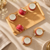 Karaca Red Coffee Cup Set for 6 People with Bamboo Tray – 90 ml, 153.03.05.0221 - Image 3