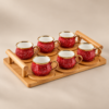 Karaca Red Coffee Cup Set for 6 People with Bamboo Tray – 90 ml, 153.03.05.0221 - Image 4