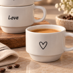 Alternative view of Karaca Lovely Laugh 4-Piece Espresso & Coffee Cup Set, 100 ml, 153.03.06.6657