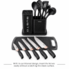 Karaca Gusto 12-Piece Knife & Kitchen Utensil Set with Block & Chopping Board – Black, 153.03.06.7246 - Image 6