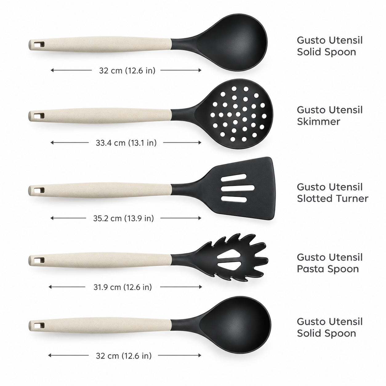 Karaca Gusto 12-Piece Knife & Kitchen Utensil Set with Block & Chopping Board – Cream, 153.03.06.7255 4 Karaca Gusto 12-Piece Knife & Kitchen Utensil Set with Block & Chopping Board – Cream, 153.03.06.7255 - Image 4