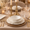 Karaca Daisy Gold Wave Shape Boat-Shaped 27-Piece Porcelain Dinner Set for 6, 153.03.08.3275 19 Karaca Daisy Gold Wave Shape Boat-Shaped 27-Piece Porcelain Dinner Set for 6, 153.03.08.3275 - Image 5