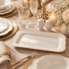 Karaca Daisy Gold Wave Shape Boat-Shaped 27-Piece Porcelain Dinner Set for 6, 153.03.08.3275 18 Karaca Daisy Gold Wave Shape Boat-Shaped 27-Piece Porcelain Dinner Set for 6, 153.03.08.3275 - Image 4