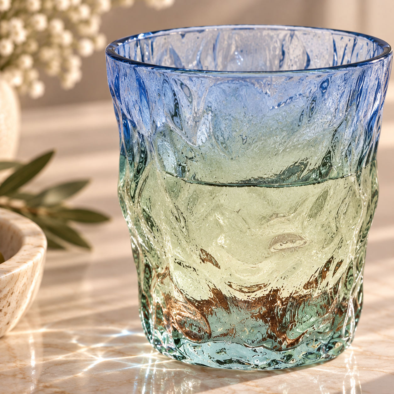 Karaca Glacier 6-Piece Beverage Glass Set 287 ml, Green/Blue, 153.03.08.4334 2 Karaca Glacier 6-Piece Beverage Glass Set 287 ml, Green/Blue, 153.03.08.4334 - Image 2