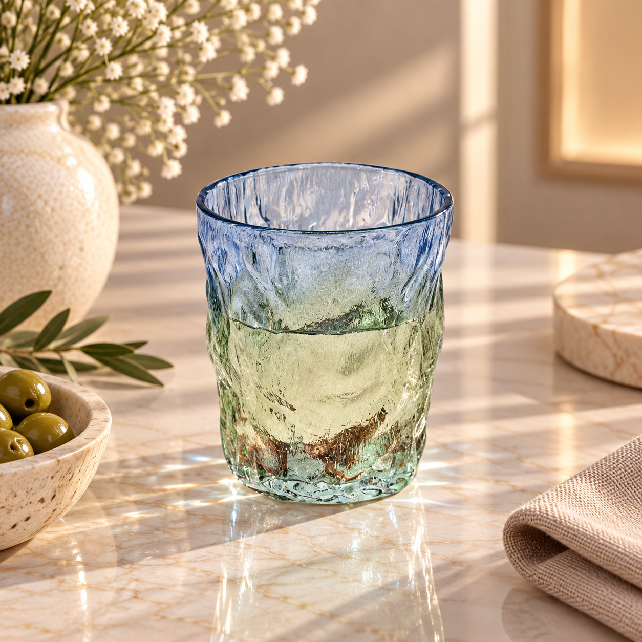 Karaca Glacier 6-Piece Beverage Glass Set 287 ml, Green/Blue, 153.03.08.4334 1 Karaca Glacier 6-Piece Beverage Glass Set 287 ml, Green/Blue, 153.03.08.4334