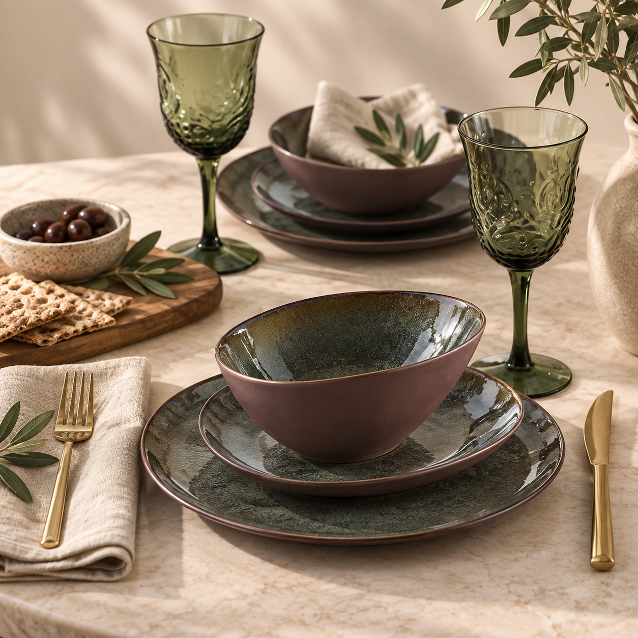 Karaca Bonn 24-Piece Reactive Glaze Dinner Set for 6 People, 153.09.01.1478 2 Karaca Bonn 24-Piece Reactive Glaze Dinner Set for 6 People, 153.09.01.1478 - Image 2