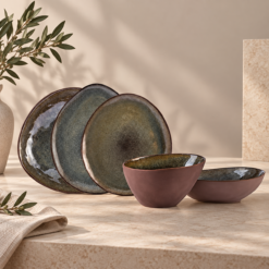 Karaca Bonn 24-Piece Reactive Glaze Dinner Set for 6 People, 153.09.01.1478