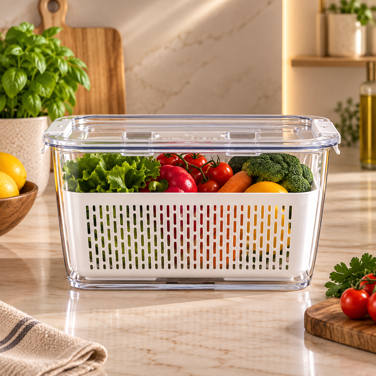 Karaca Citrus Vegetable & Fruit Storage Container L – 550 ml, 153.09.01.3674 1 Karaca Citrus Vegetable & Fruit Storage Container L – 550 ml, 153.09.01.3674