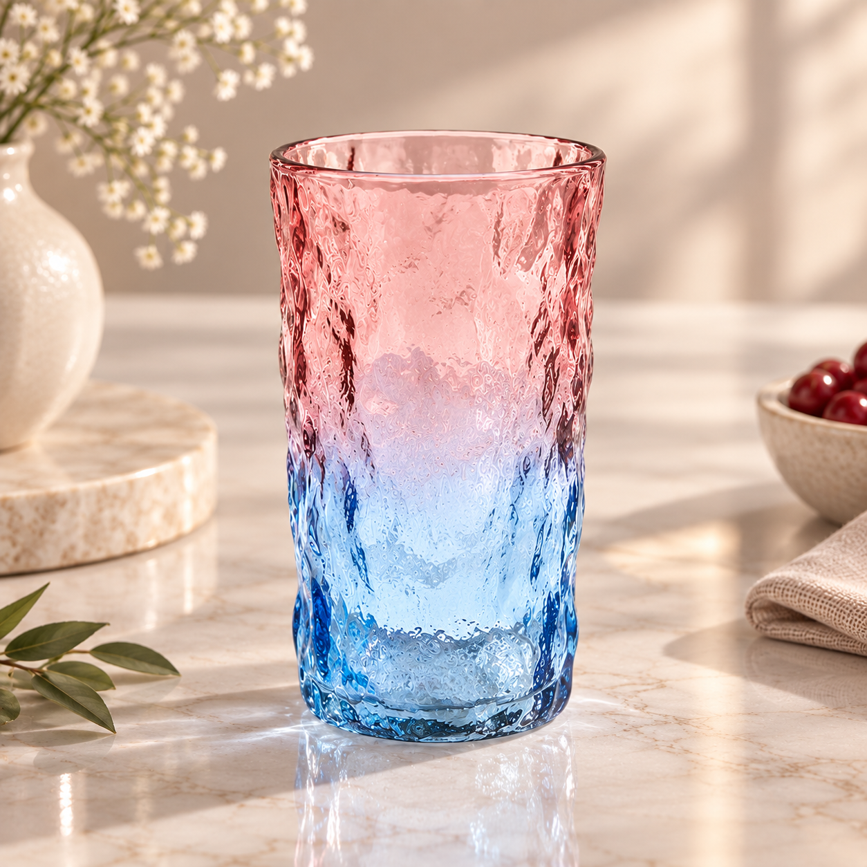 Karaca Glacier 6-Piece Beverage Glass Set 383 ml, Pink/Blue, 153.09.01.6693 1 Karaca Glacier 6-Piece Beverage Glass Set 383 ml, Pink/Blue, 153.09.01.6693