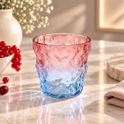 Karaca Glacier 6-Piece Beverage Glass Set 287 ml, Pink/Blue, 153.09.01.6696