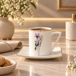 Alternative view of Karaca Valencia 12-Piece Cup & Saucer Set for 6 People – 190 ml, 153.09.01.7021