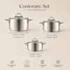 Karaca Fiorino Compact 6-Piece Stainless Steel Cookware Set, 153.09.01.8580 - Image 6