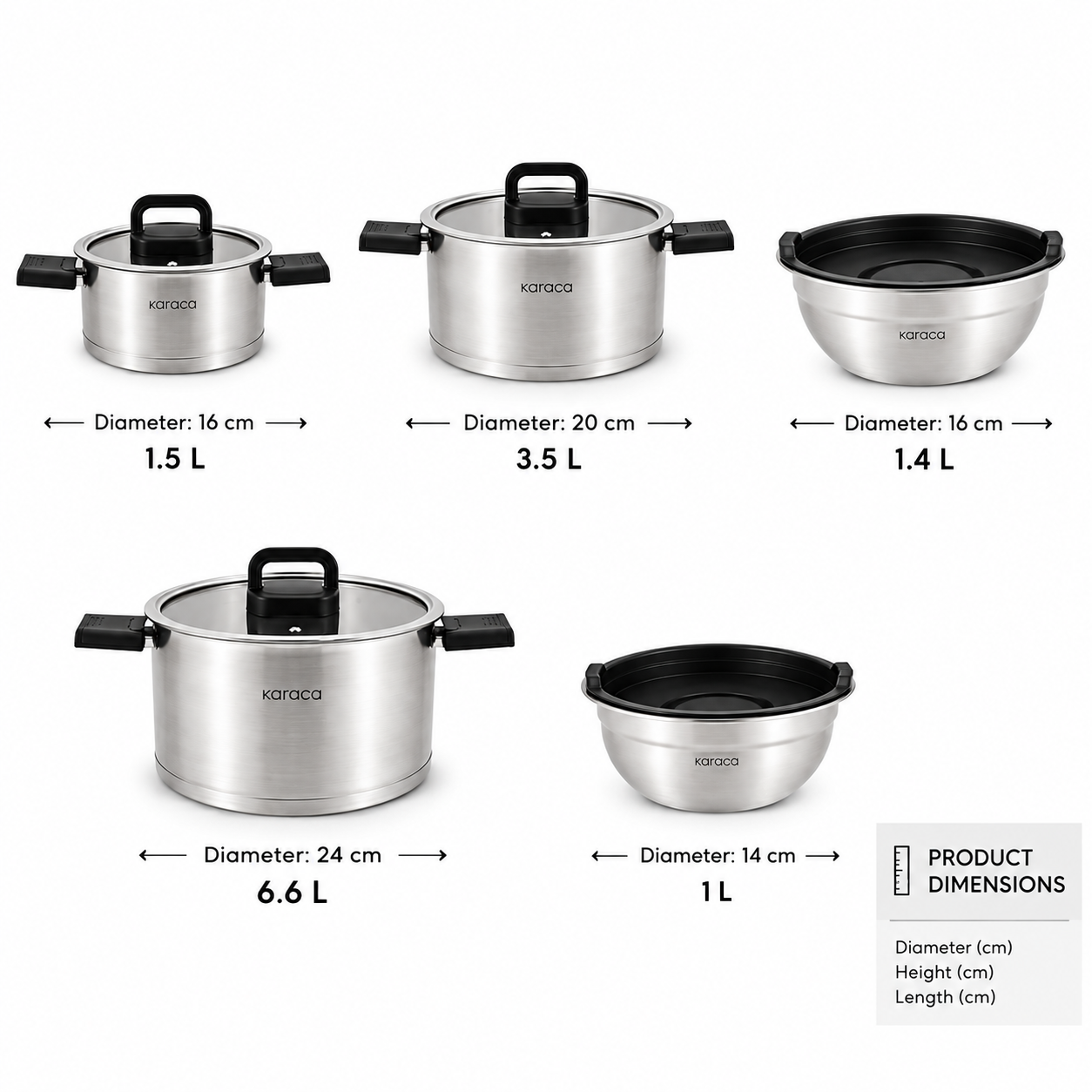 Karaca Aşiyan 10-Piece Foldable Stainless Steel Cookware Set, 153.09.01.9135 9 Karaca Aşiyan 10-Piece Foldable Stainless Steel Cookware Set, 153.09.01.9135 - Image 9
