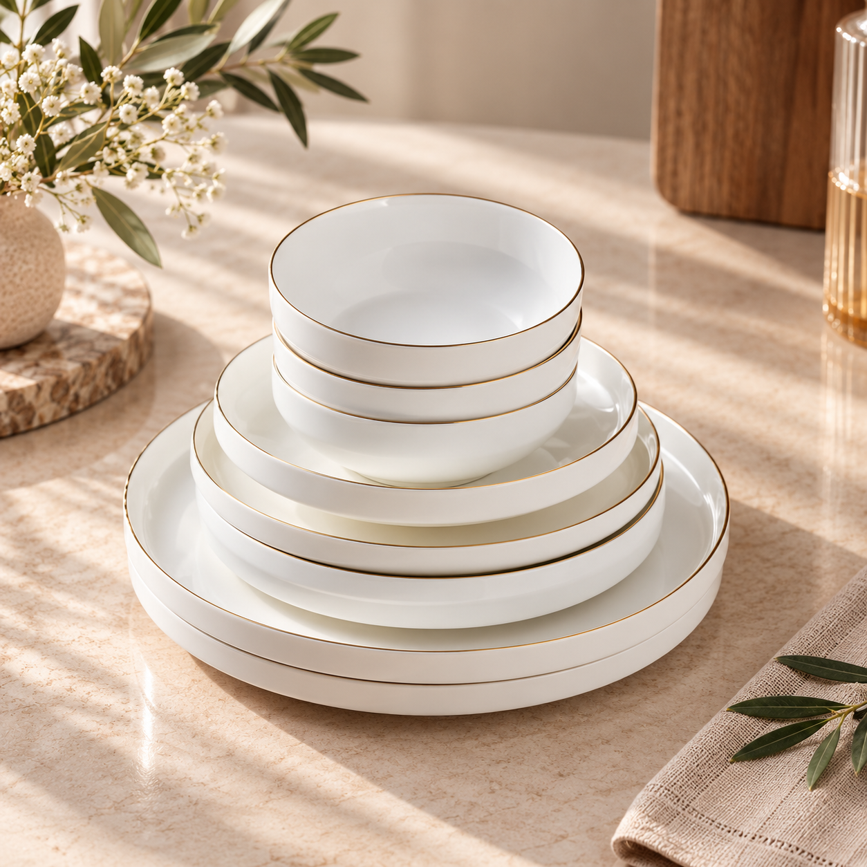 Karaca Stream Bone Saturn 24-Piece Dinner Set for 6 People, 153.09.01.9367 3 Karaca Stream Bone Saturn 24-Piece Dinner Set for 6 People, 153.09.01.9367 - Image 3