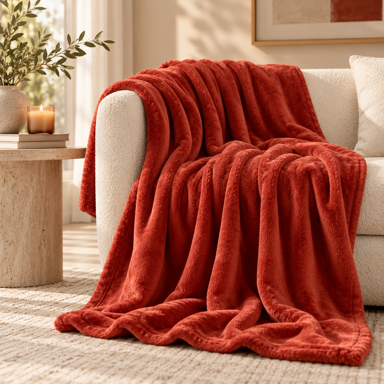 Karaca Home Fiona Welsoft TV Blanket 130 x 180 cm – Terracotta, 200.21.01.0277 1 Karaca Home Fiona Welsoft TV Blanket 130 x 180 cm – Terracotta, 200.21.01.0277