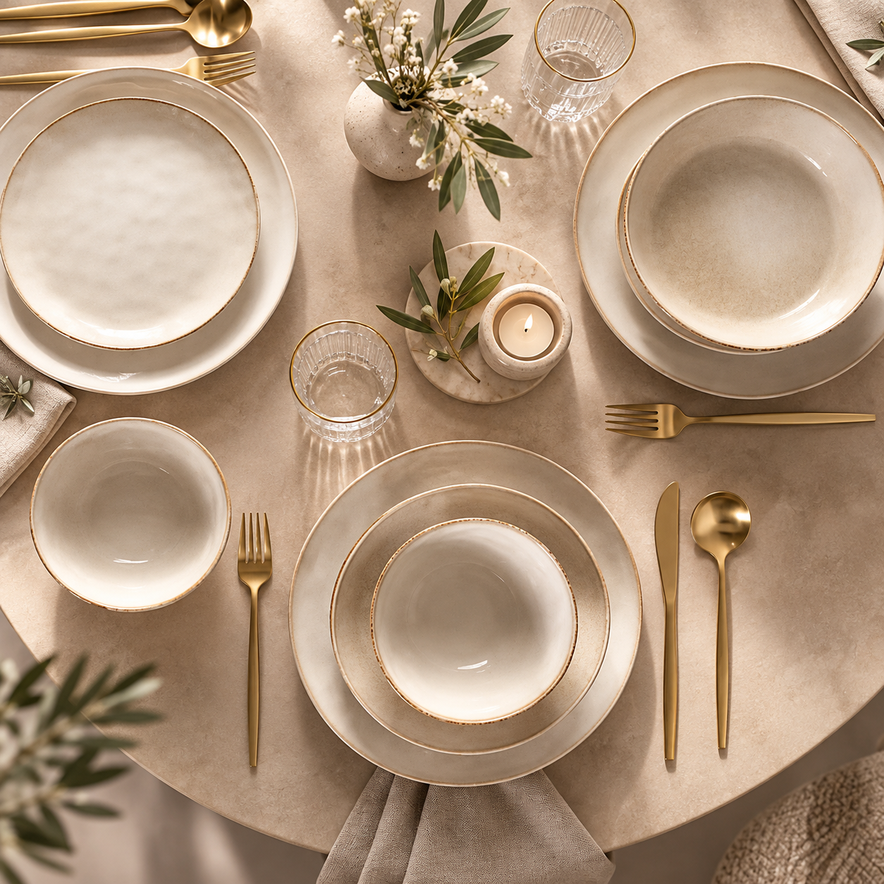 Karaca Aria 24-Piece Reactive Glaze Dinner Set for 6 People, Beige, 800.01.01.0814 3 Karaca Aria 24-Piece Reactive Glaze Dinner Set for 6 People, Beige, 800.01.01.0814 - Image 3