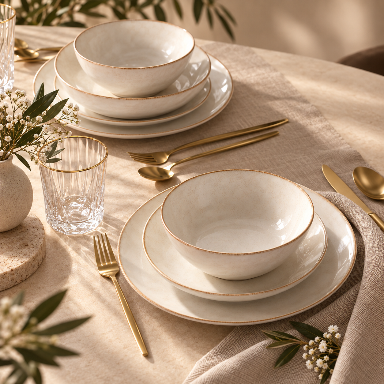 Karaca Aria 24-Piece Reactive Glaze Dinner Set for 6 People, Beige, 800.01.01.0814 2 Karaca Aria 24-Piece Reactive Glaze Dinner Set for 6 People, Beige, 800.01.01.0814 - Image 2