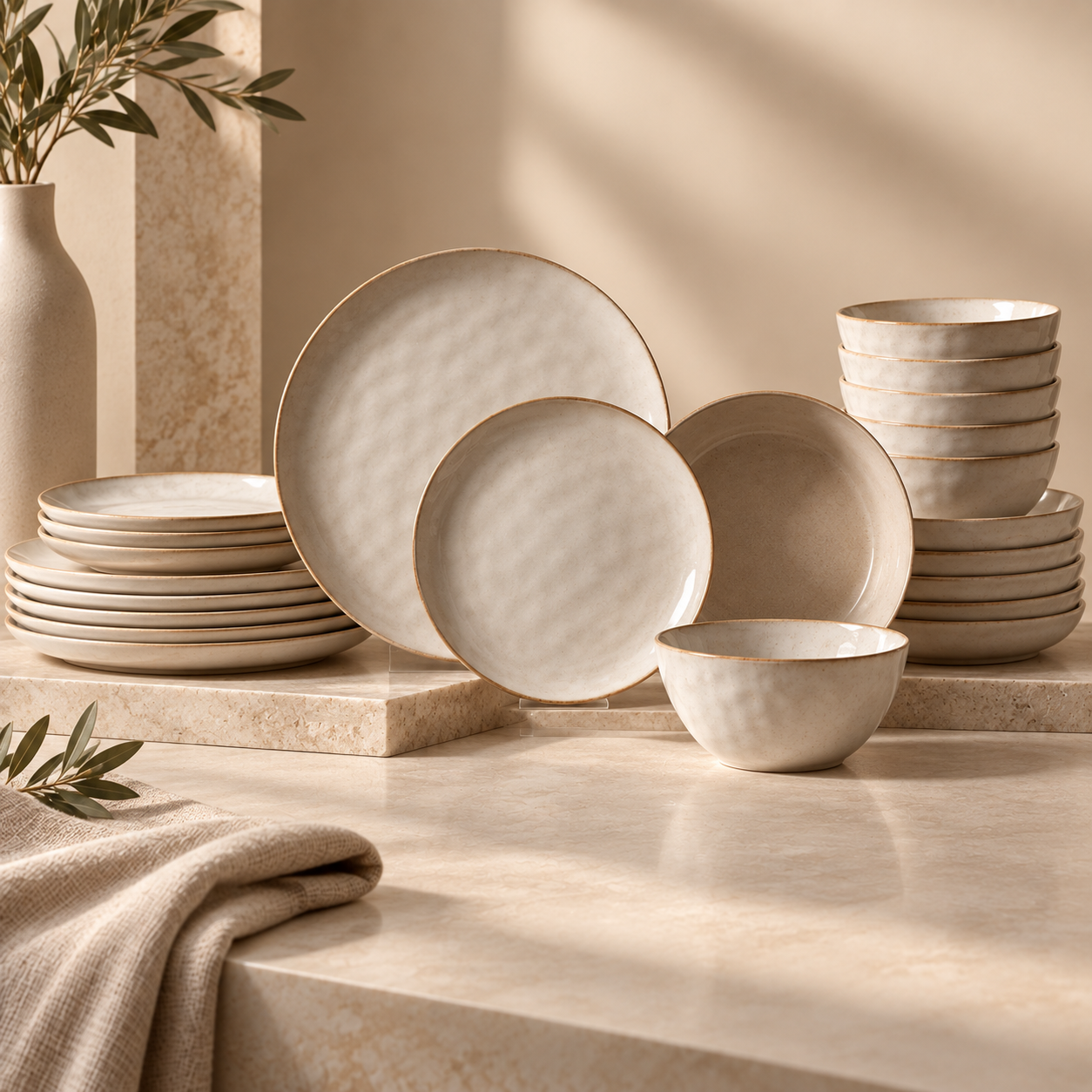 Karaca Aria 24-Piece Reactive Glaze Dinner Set for 6 People, Beige, 800.01.01.0814 1 Karaca Aria 24-Piece Reactive Glaze Dinner Set for 6 People, Beige, 800.01.01.0814