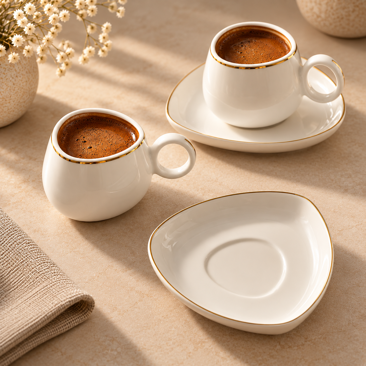 Karaca Streamline Tribe 2-Piece Coffee Cup Set – 90 ml, 8683650325048 2 Karaca Streamline Tribe 2-Piece Coffee Cup Set – 90 ml, 8683650325048 - Image 2