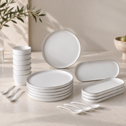 Karaca Forever Bone Bomo 22-Piece Breakfast Set for 6 People, 8683650336570