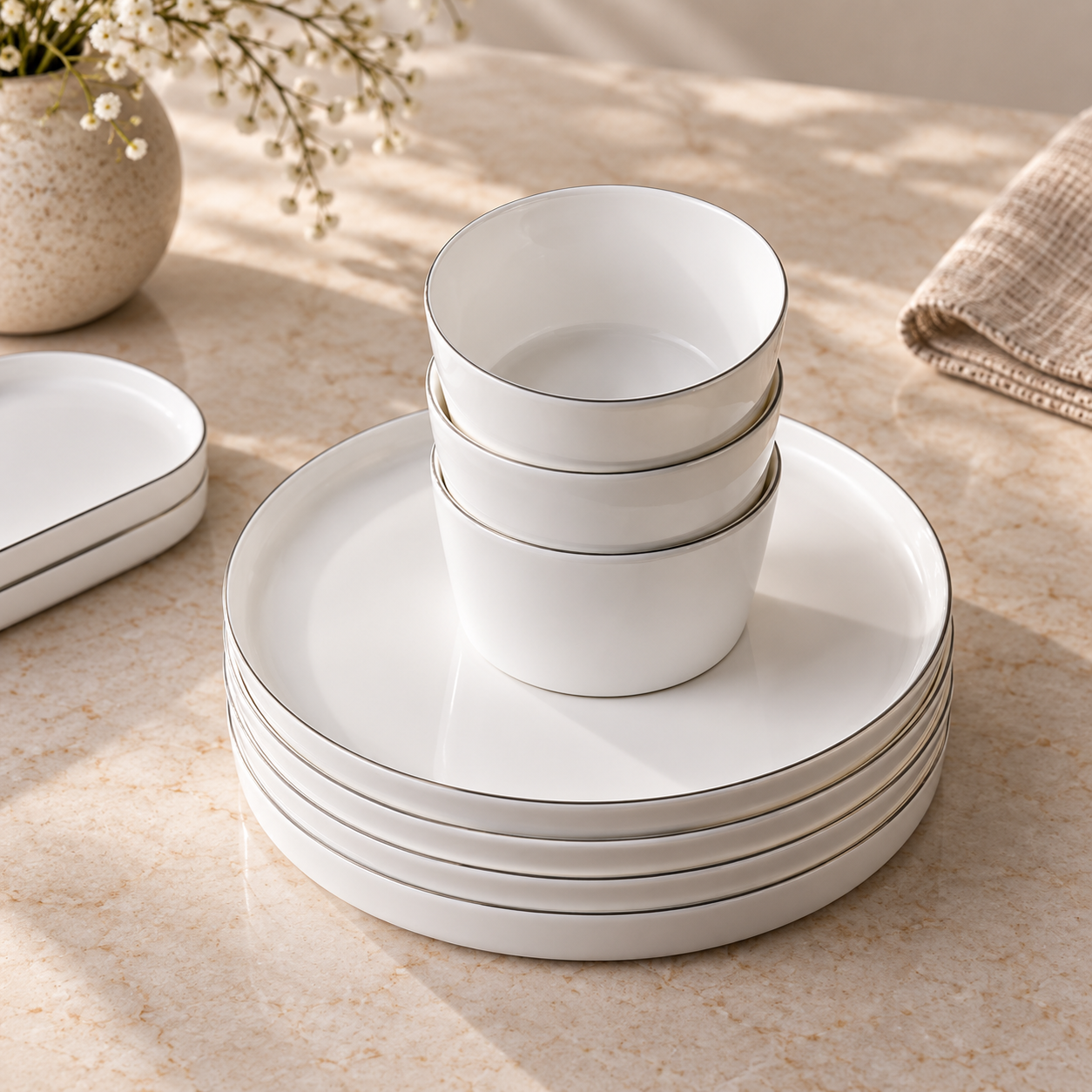 Karaca Forever Bone Bomo 22-Piece Breakfast Set for 6 People, 8683650336570 6 Karaca Forever Bone Bomo 22-Piece Breakfast Set for 6 People, 8683650336570 - Image 6