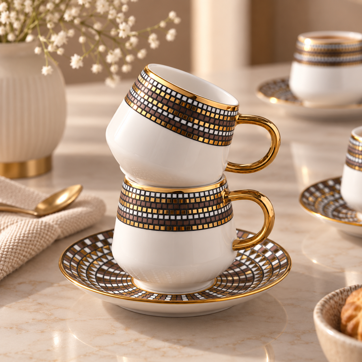 Karaca Belgin 6-Piece Coffee Cup Set 90 ml – Service for 6 People, 8683650338727 3 Karaca Belgin 6-Piece Coffee Cup Set 90 ml – Service for 6 People, 8683650338727 - Image 3