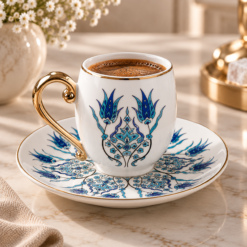 Karaca İznik 12-Piece Porcelain Coffee Cup Set for 6, 90 ml, 8683650338727