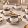 Karaca Belgin 6-Piece Coffee Cup Set 90 ml – Service for 6 People, 8683650338727