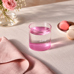 Alternative view of Karaca Mito “Love” Water Glass 330 ml – Pink, 8683650361077