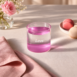 Karaca Mito “Love” Water Glass 330 ml – Pink, 8683650361077