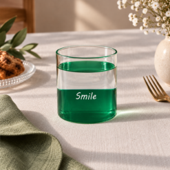 Alternative view of Karaca Mito “Smile” Water Glass 330 ml – Green, 8683650361084
