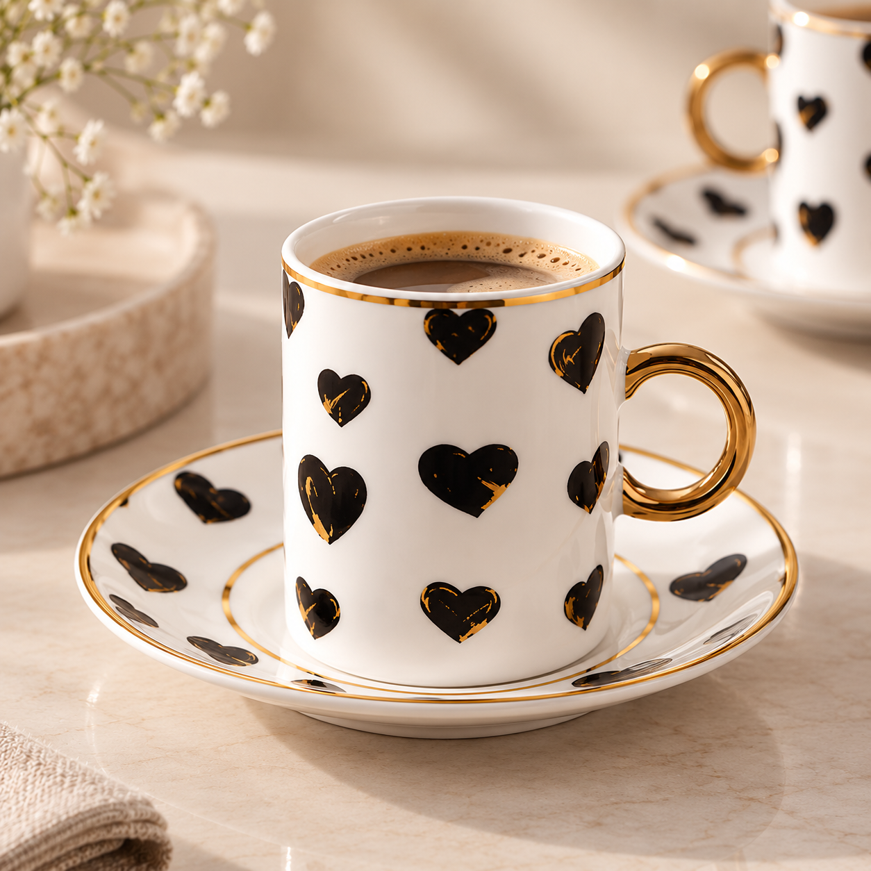Karaca Perry Heart-Shaped 6-Piece Coffee Cup Set – 90 ml, 8683650366249 4 Karaca Perry Heart-Shaped 6-Piece Coffee Cup Set – 90 ml, 8683650366249 - Image 4