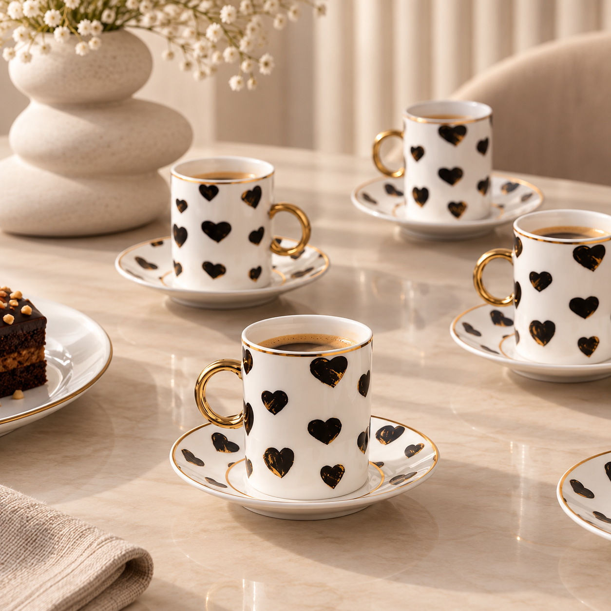 Karaca Perry Heart-Shaped 6-Piece Coffee Cup Set – 90 ml, 8683650366249 3 Karaca Perry Heart-Shaped 6-Piece Coffee Cup Set – 90 ml, 8683650366249 - Image 3