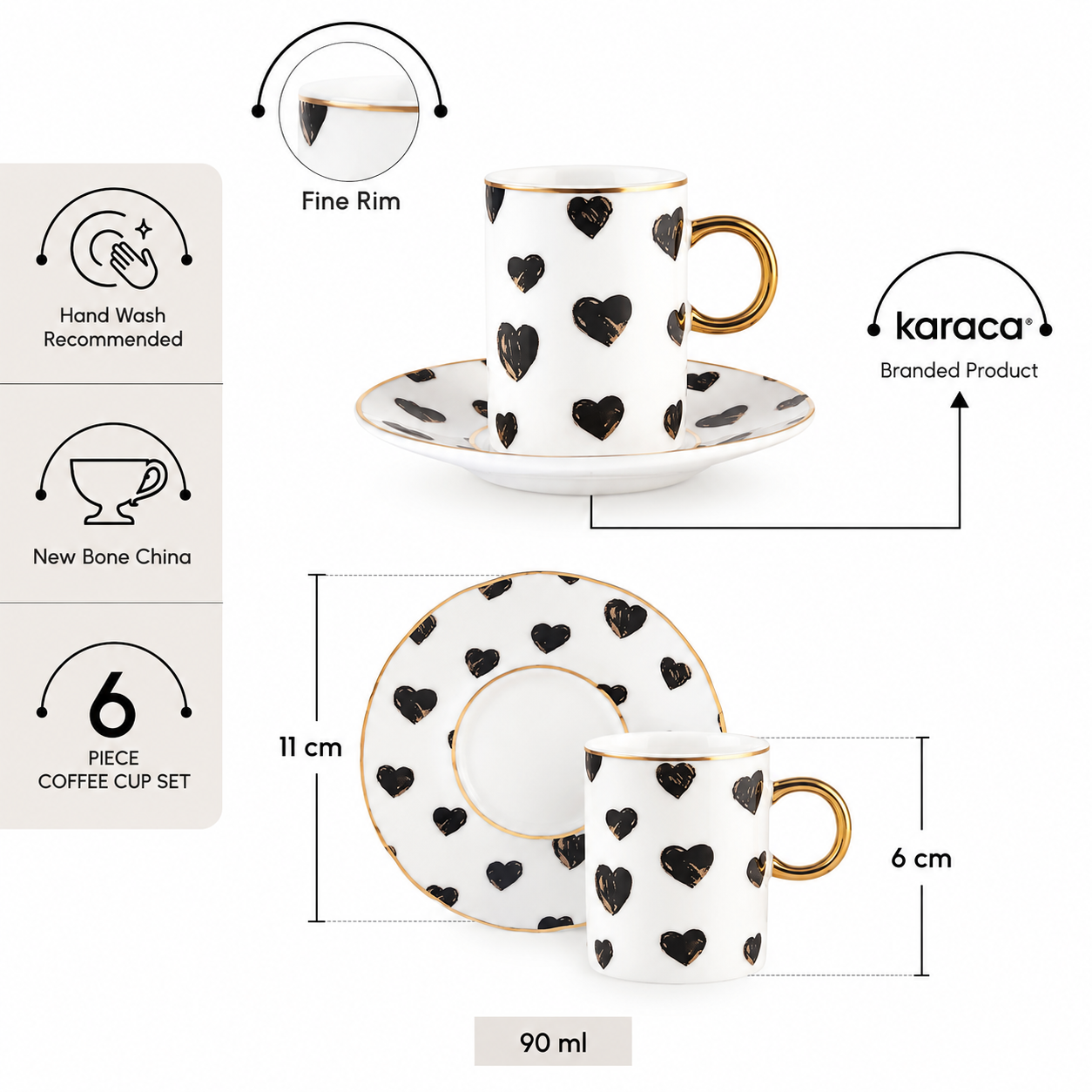 Karaca Perry Heart-Shaped 6-Piece Coffee Cup Set – 90 ml, 8683650366249 6 Karaca Perry Heart-Shaped 6-Piece Coffee Cup Set – 90 ml, 8683650366249 - Image 6
