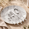 Karaca Tivoli 30-Piece Stainless Steel Cutlery Set for 6 People, Silver, 8683650380993