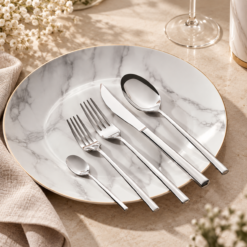 Karaca Tivoli 30-Piece Stainless Steel Cutlery Set for 6 People, Silver, 8683650380993