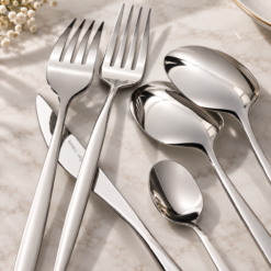 Alternative view of Karaca Lizbon 60-Piece 18/10 Stainless Steel Cutlery Set for 12 People, Platinum, 153.03.07.9686