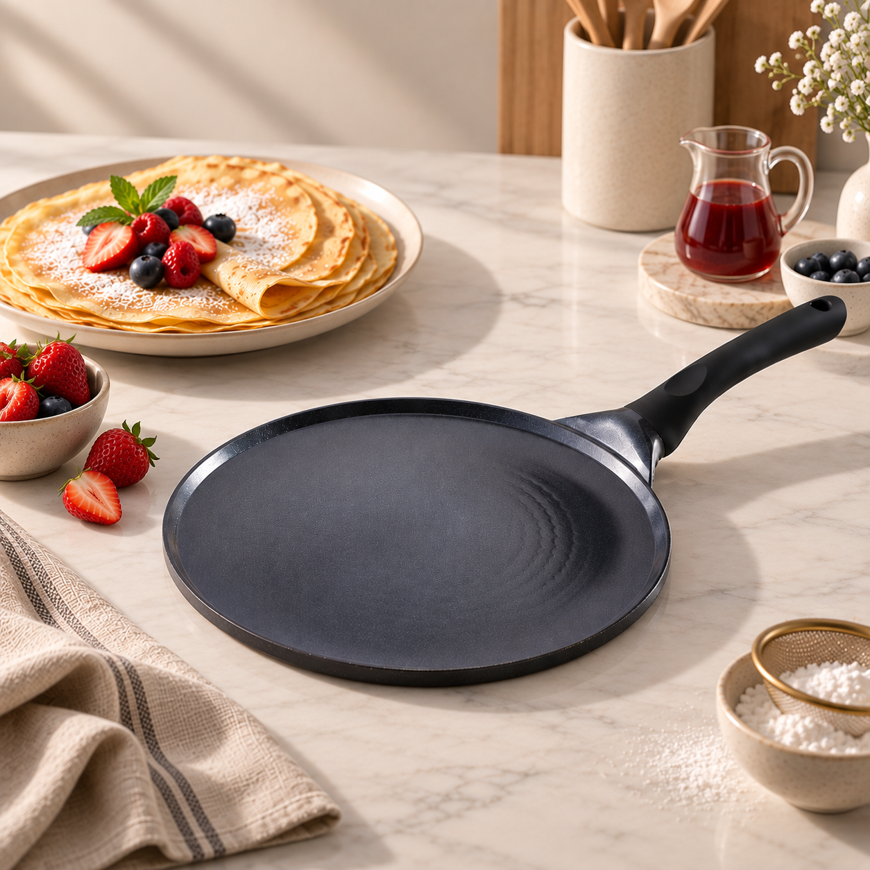 Karaca Fluffy Non-Stick Induction Pan with Ceramic Coating 26 cm, 8683650394945 1 Karaca Fluffy Non-Stick Induction Pan with Ceramic Coating 26 cm, 8683650394945